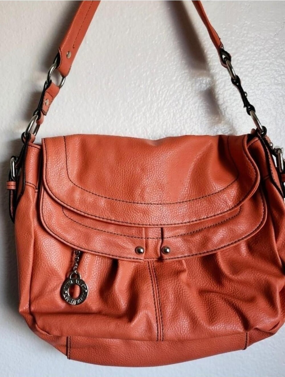 Vintage Nine West Y2K Burnt Orange Slouchy Shoulder Bag Purse NWOT